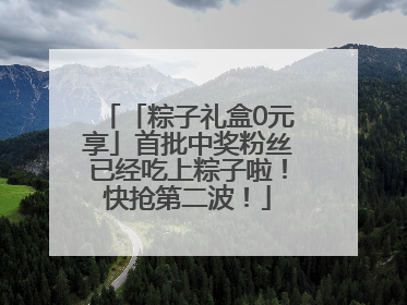 「粽子礼盒0元享」首批中奖粉丝已经吃上粽子啦！快抢第二波！
