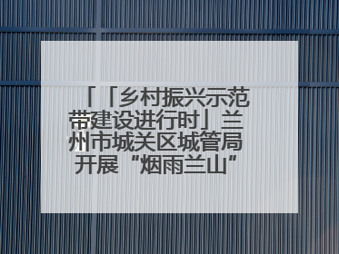 「乡村振兴示范带建设进行时」兰州市城关区城管局开展“烟雨兰山”区域综合整治专项行动