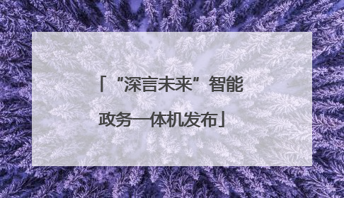 “深言未来”智能政务一体机发布