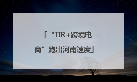 “TIR+跨境电商”跑出河南速度