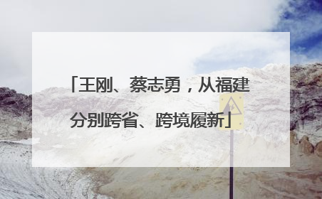 王刚、蔡志勇，从福建分别跨省、跨境履新