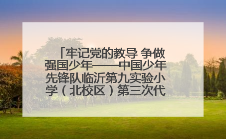 牢记党的教导 争做强国少年——中国少年先锋队临沂第九实验小学（北校区）第三次代表大会胜利召开