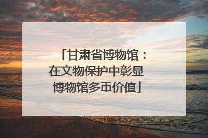 甘肃省博物馆：在文物保护中彰显博物馆多重价值