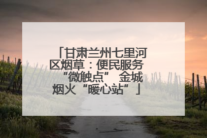 甘肃兰州七里河区烟草：便民服务“微触点” 金城烟火“暖心站”