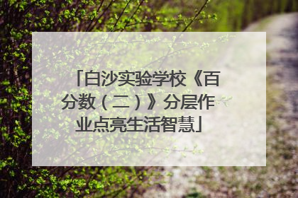 白沙实验学校《百分数（二）》分层作业点亮生活智慧