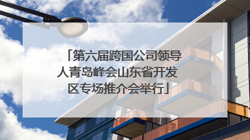 第六届跨国公司领导人青岛峰会山东省开发区专场推介会举行
