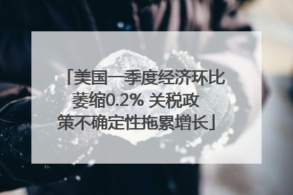 美国一季度经济环比萎缩0.2% 关税政策不确定性拖累增长