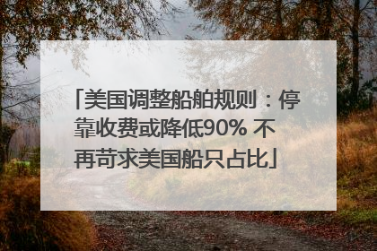 美国调整船舶规则：停靠收费或降低90% 不再苛求美国船只占比