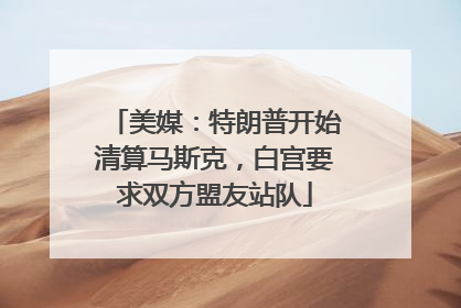 美媒：特朗普开始清算马斯克，白宫要求双方盟友站队