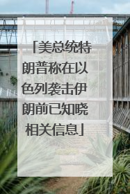 美总统特朗普称在以色列袭击伊朗前已知晓相关信息
