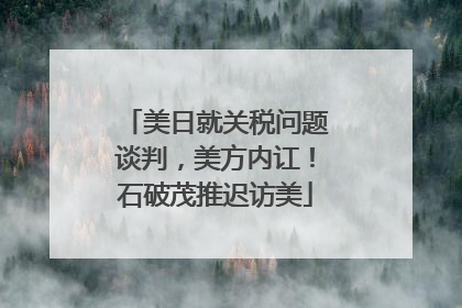 美日就关税问题谈判，美方内讧！石破茂推迟访美