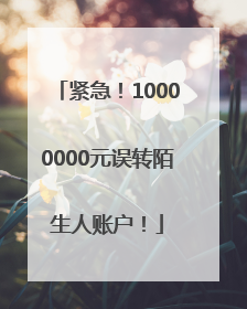 紧急！10000000元误转陌生人账户！