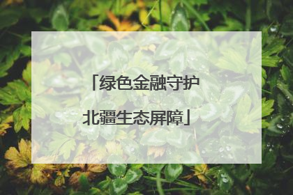 绿色金融守护北疆生态屏障
