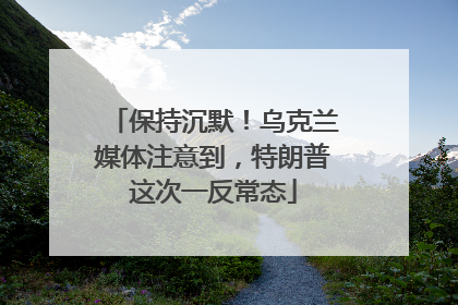 保持沉默！乌克兰媒体注意到，特朗普这次一反常态
