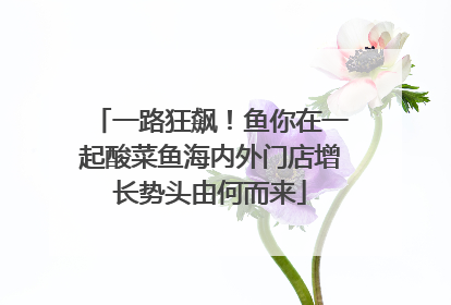 一路狂飙！鱼你在一起酸菜鱼海内外门店增长势头由何而来