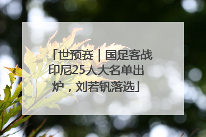 世预赛｜国足客战印尼25人大名单出炉，刘若钒落选