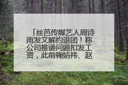 丝芭传媒艺人周诗雨发文解约退团！称公司推诿问题扣发工资，此前鞠婧祎、赵粤等多名艺人解约