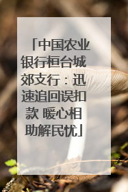 中国农业银行桓台城郊支行：迅速追回误扣款 暖心相助解民忧