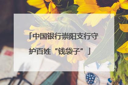 中国银行崇阳支行守护百姓“钱袋子”