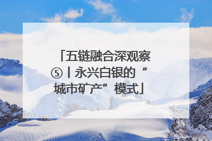 五链融合深观察⑤丨永兴白银的“城市矿产”模式