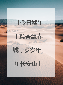 今日端午丨粽香飘春城，岁岁年年长安康