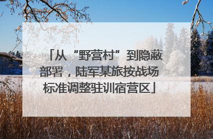 从“野营村”到隐蔽部署，陆军某旅按战场标准调整驻训宿营区