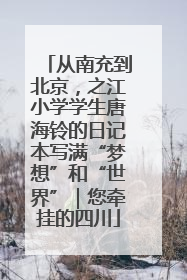 从南充到北京，之江小学学生唐海铃的日记本写满“梦想”和“世界”｜您牵挂的四川