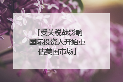 受关税战影响 国际投资人开始重估美国市场