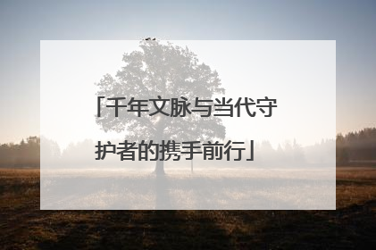 千年文脉与当代守护者的携手前行