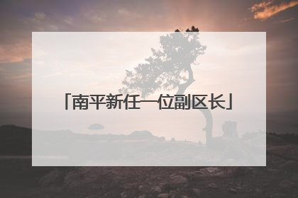 南平新任一位副区长