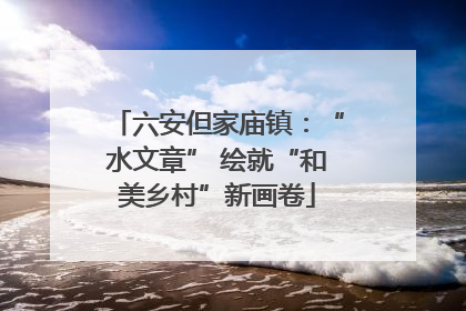 六安但家庙镇：“水文章” 绘就“和美乡村”新画卷