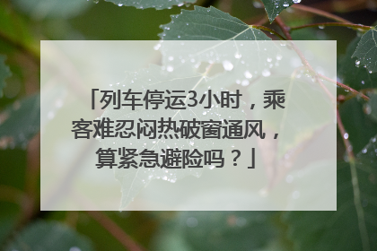 列车停运3小时，乘客难忍闷热破窗通风，算紧急避险吗？