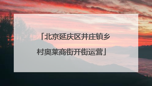 北京延庆区井庄镇乡村奥莱商街开街运营