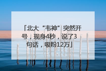 北大“韦神”突然开号，现身4秒，说了3句话，吸粉12万