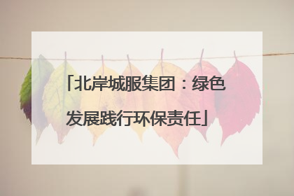 北岸城服集团：绿色发展践行环保责任