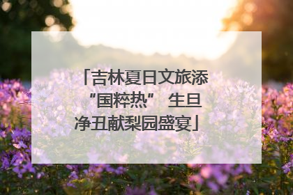 吉林夏日文旅添“国粹热” 生旦净丑献梨园盛宴