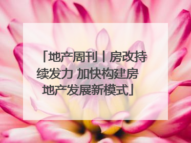 地产周刊丨房改持续发力 加快构建房地产发展新模式
