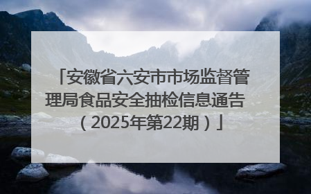 安徽省六安市市场监督管理局食品安全抽检信息通告（2025年第22期）