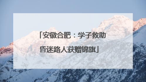 安徽合肥：学子救助昏迷路人获赠锦旗