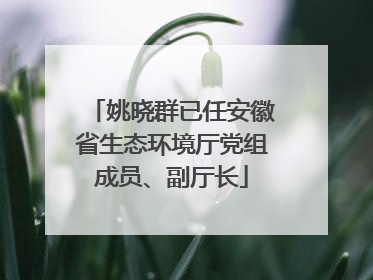 姚晓群已任安徽省生态环境厅党组成员、副厅长