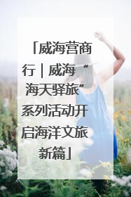 威海营商行｜威海“海天驿旅”系列活动开启海洋文旅新篇