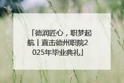 德润匠心，职梦起航丨直击德州职院2025年毕业典礼