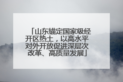 山东锚定国家级经开区热土，以高水平对外开放促进深层次改革、高质量发展