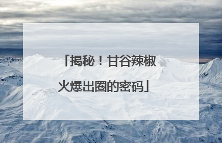 揭秘！甘谷辣椒火爆出圈的密码