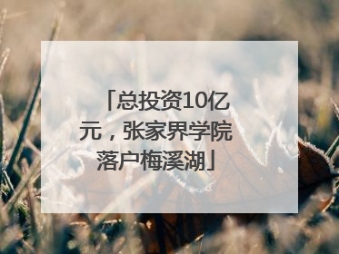 总投资10亿元，张家界学院落户梅溪湖