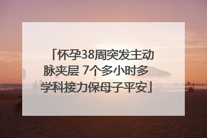 怀孕38周突发主动脉夹层 7个多小时多学科接力保母子平安