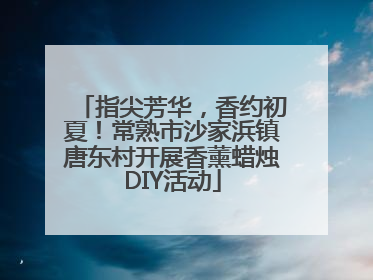 指尖芳华，香约初夏！常熟市沙家浜镇唐东村开展香薰蜡烛DIY活动