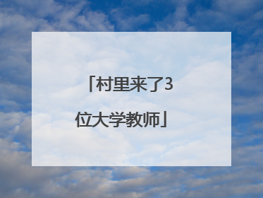 村里来了3位大学教师