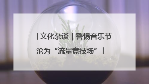 文化杂谈｜警惕音乐节沦为“流量竞技场”