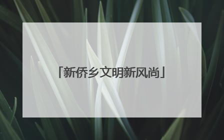 新侨乡文明新风尚